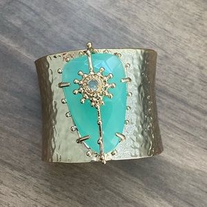 Beautiful Hammered Gold Cuff Bracelet